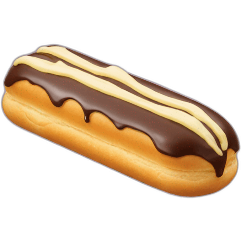 Eclair with yellow glaze emoji