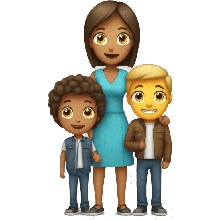 Family mom dad one son emoji