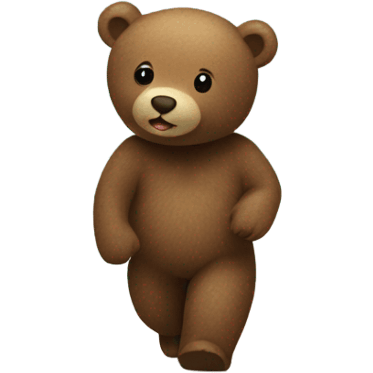 Little brown bear walking on the beach emoji