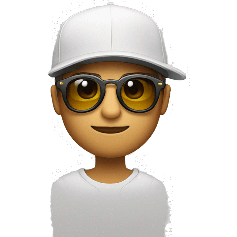 Persona con gorra y gafas con la piel blanca  emoji