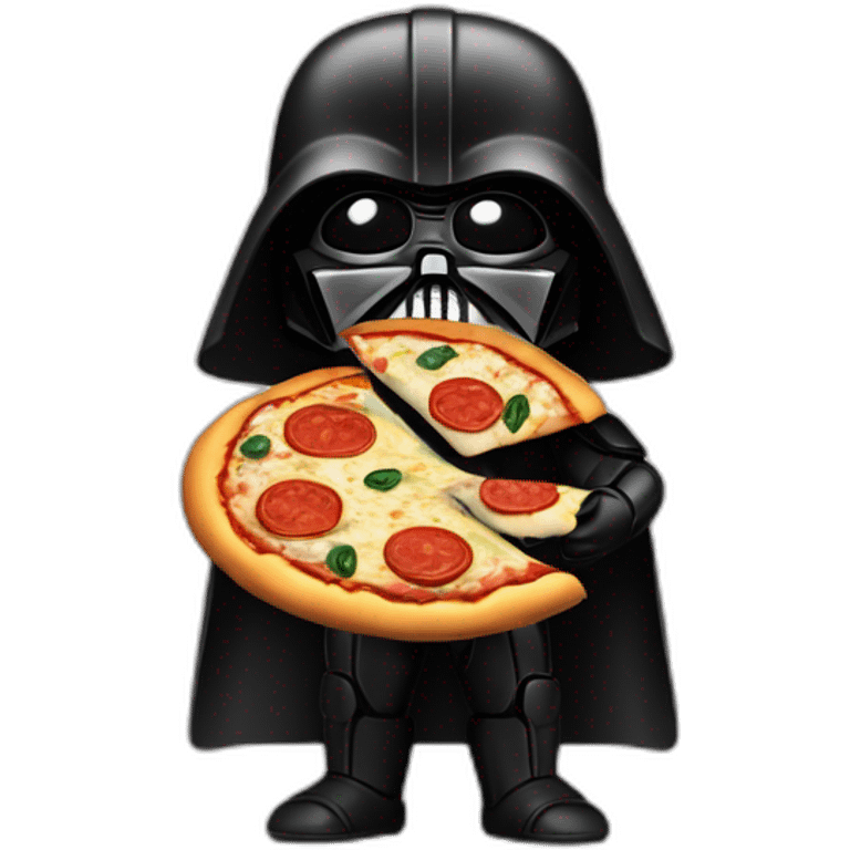 Bébé Dark Vador qui manges une pizza emoji