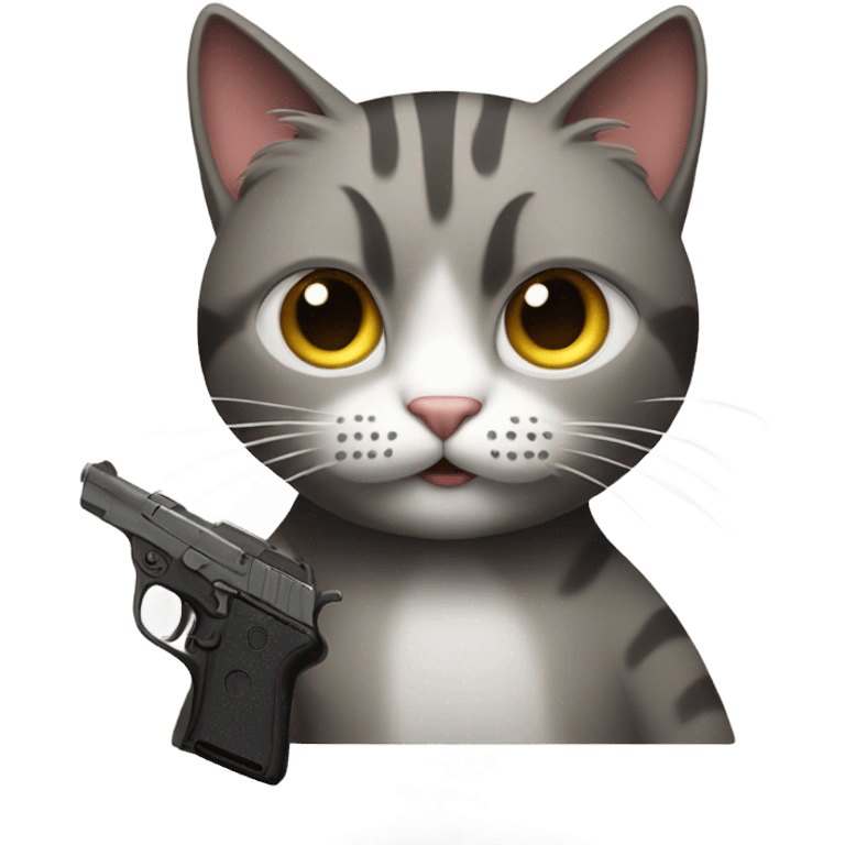 Cat holding a gun emoji