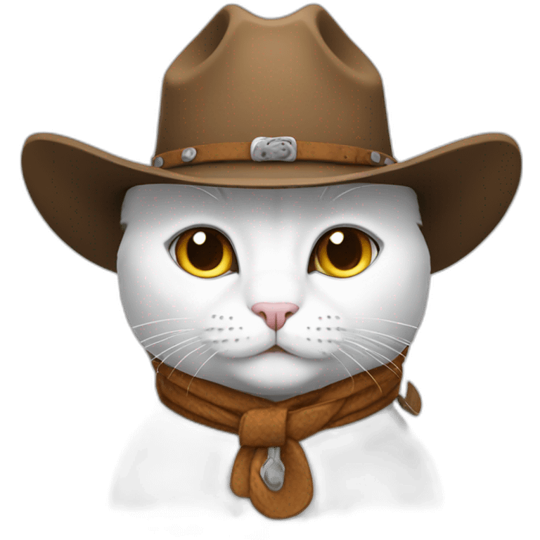 white cat cowboy emoji