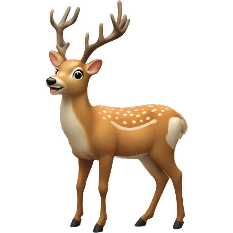 Deer in quaint Christmas village emoji