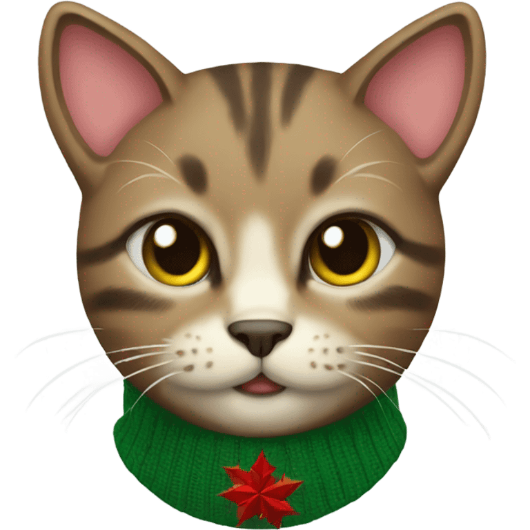 Cat wearing Christmas sweater  emoji