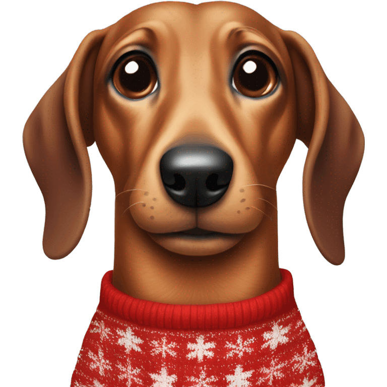 Sausage dog wearing a Christmas jumper  emoji