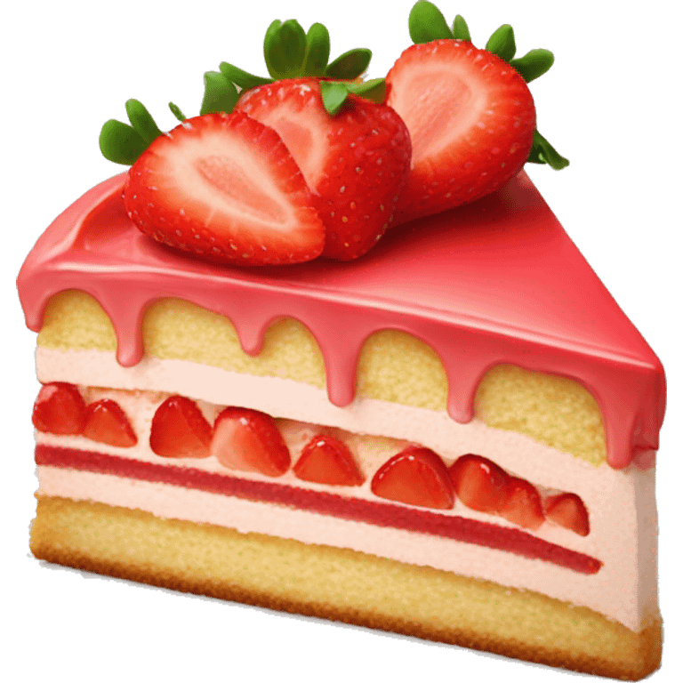 slice of strawberry cake emoji