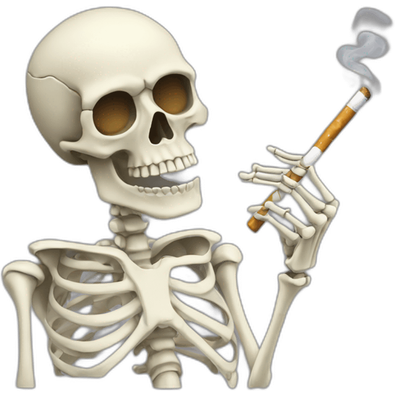 skeleton wuth cigarate emoji