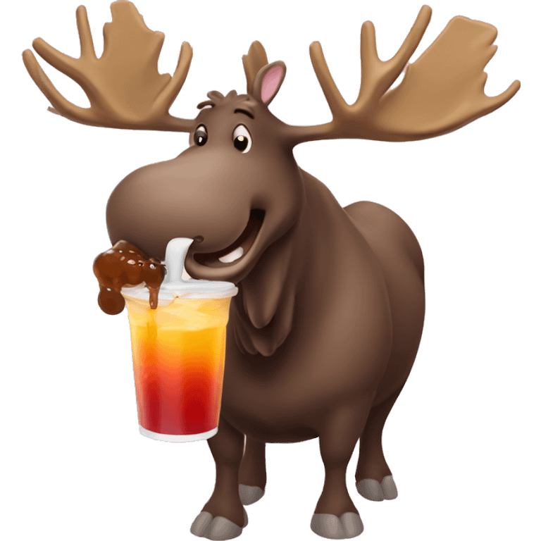 moose drinking boba emoji