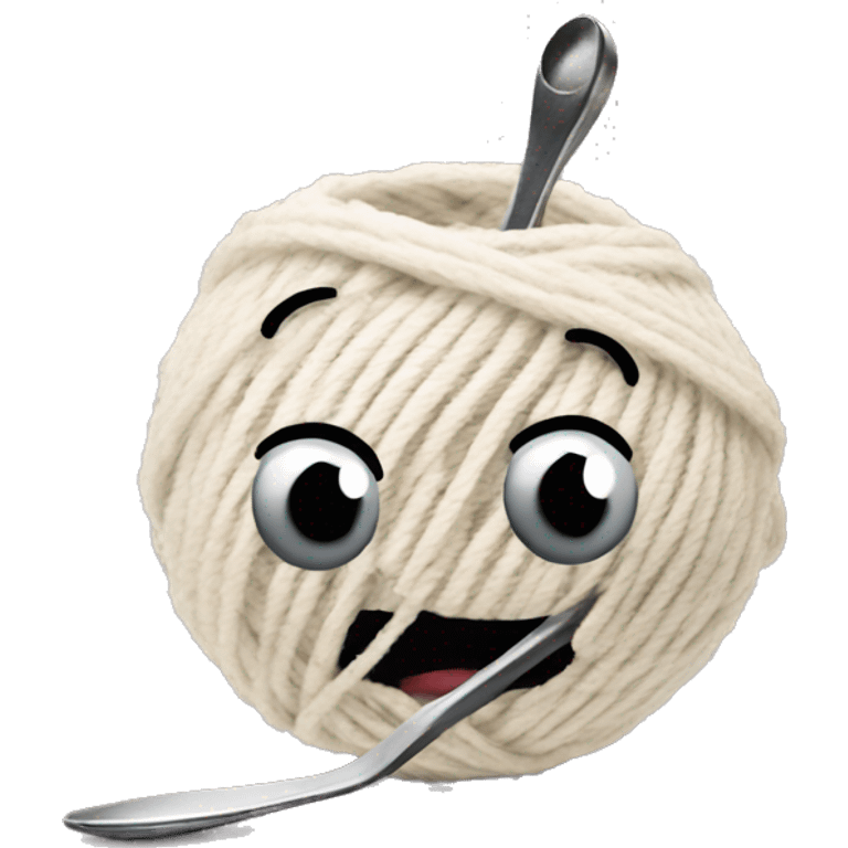  Evil Yarn ball with a spoon emoji