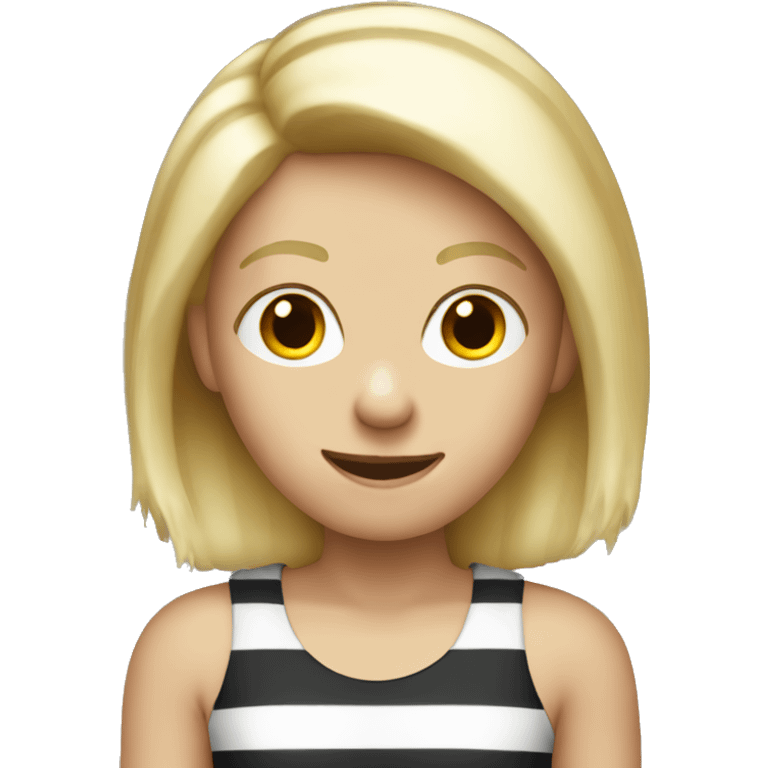 Blonde singe with stripy top emoji