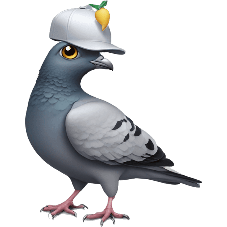 Pigeon with a cat on his head emoji