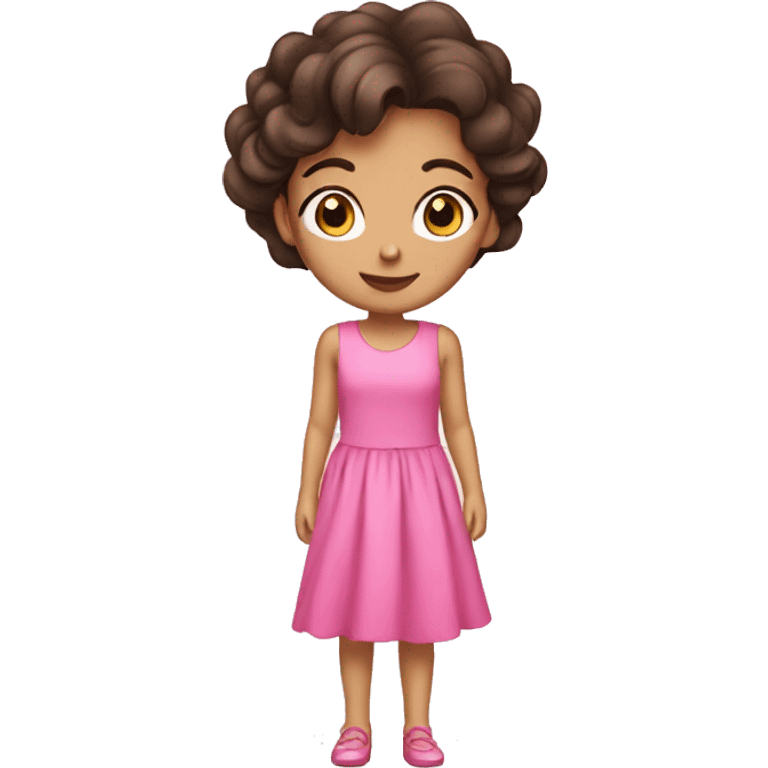 brunette girl in a pink dress emoji