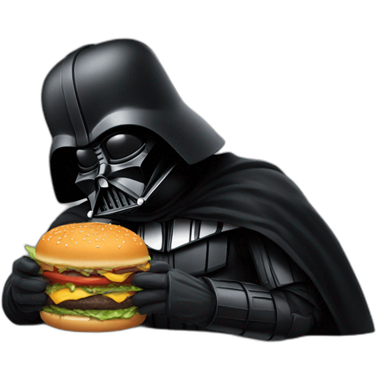 Dark Vador eat a burger emoji