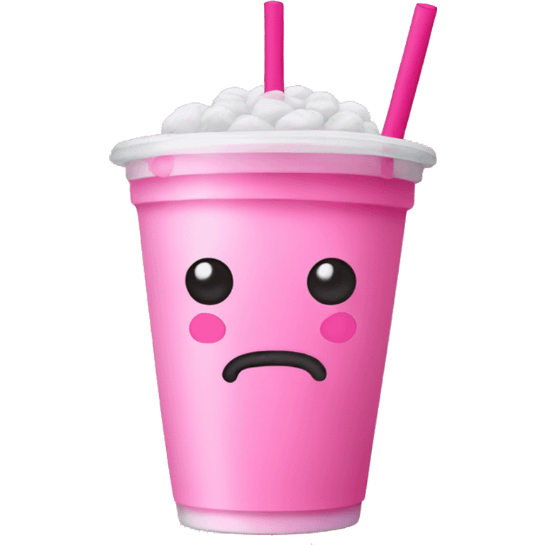 Pink boba with pink straw emoji