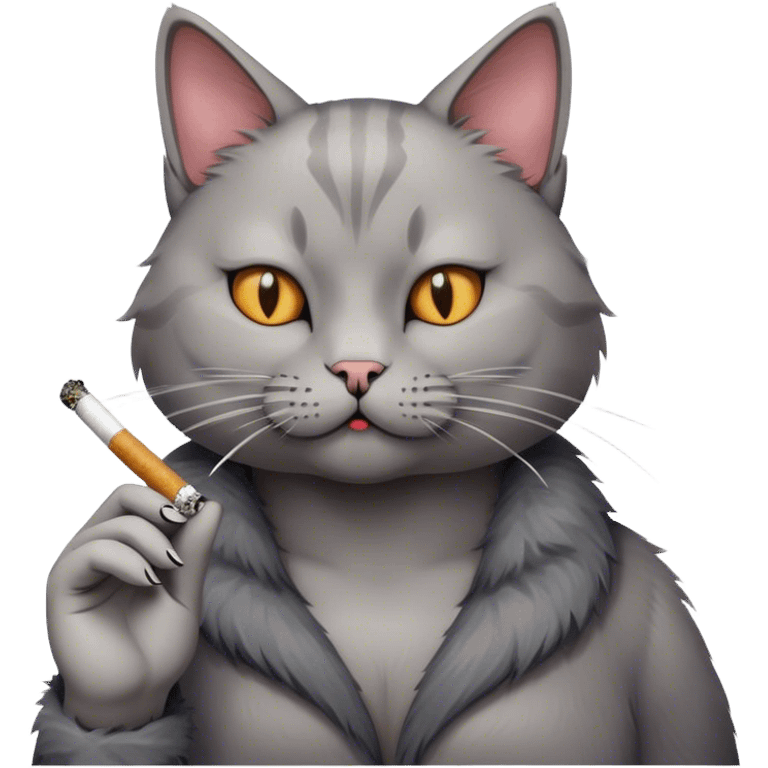 Cat smoking a cigarettes emoji