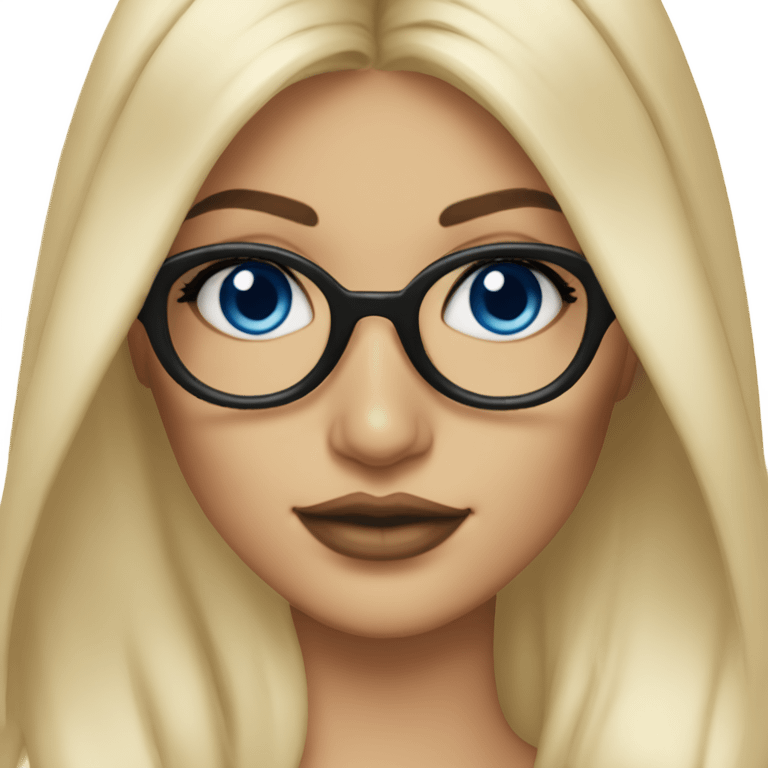 blonde kylie jenner with blue eyes and glasses  emoji