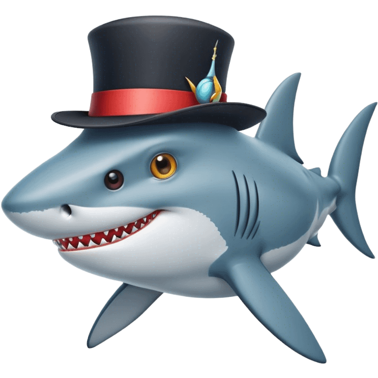 shark with tophat emoji