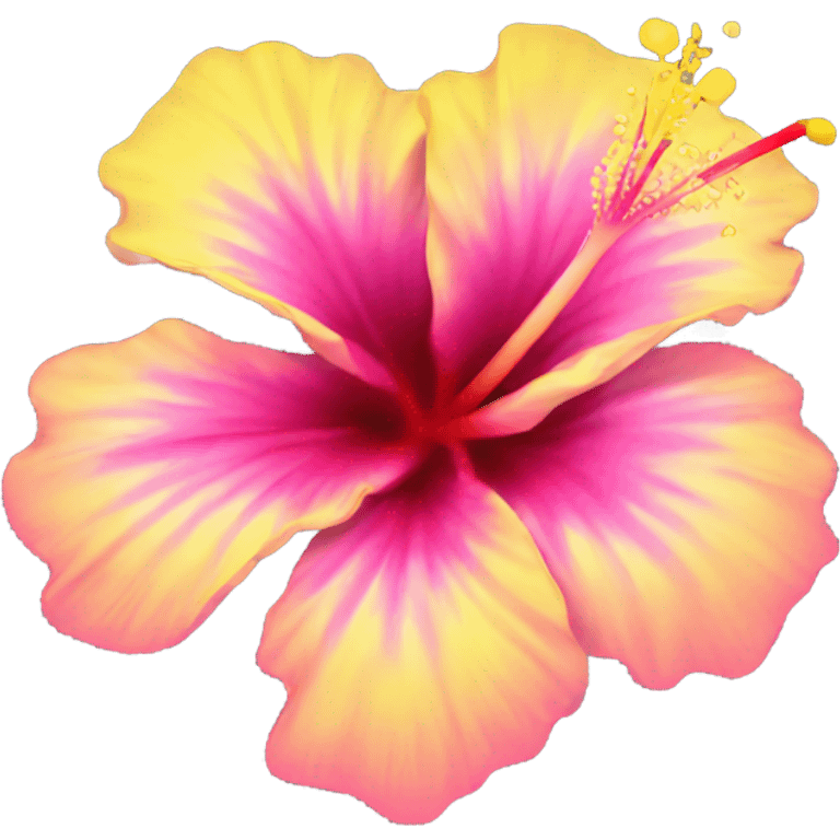 yellow and pink hibiscus flower emoji