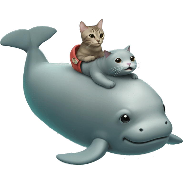 cat riding a manatee emoji