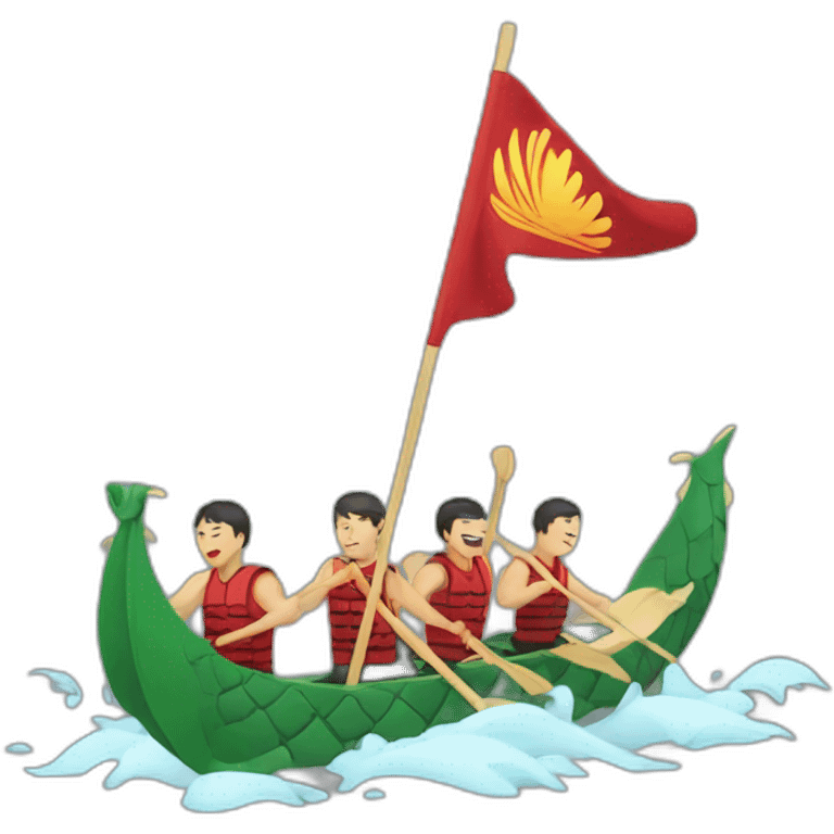 dragon boat on the finish emoji