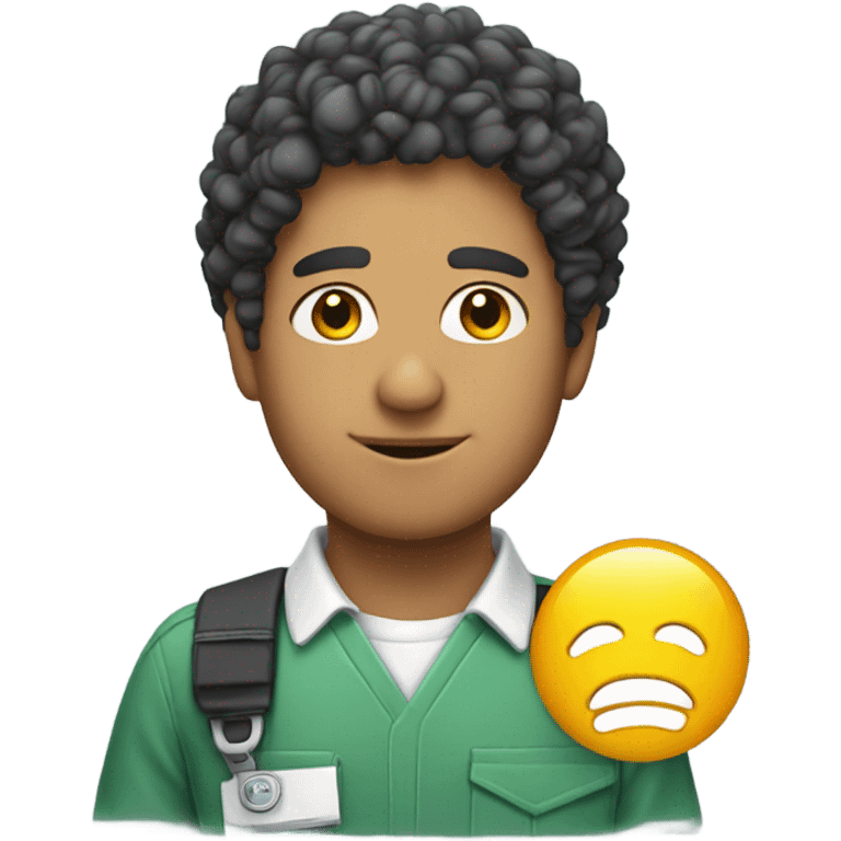 mexican school IT technicain with curly hai emoji