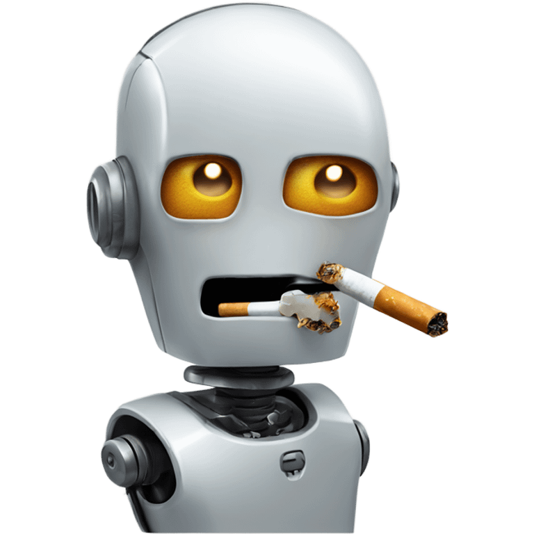 a robot with a cigarette in its mouth emoji