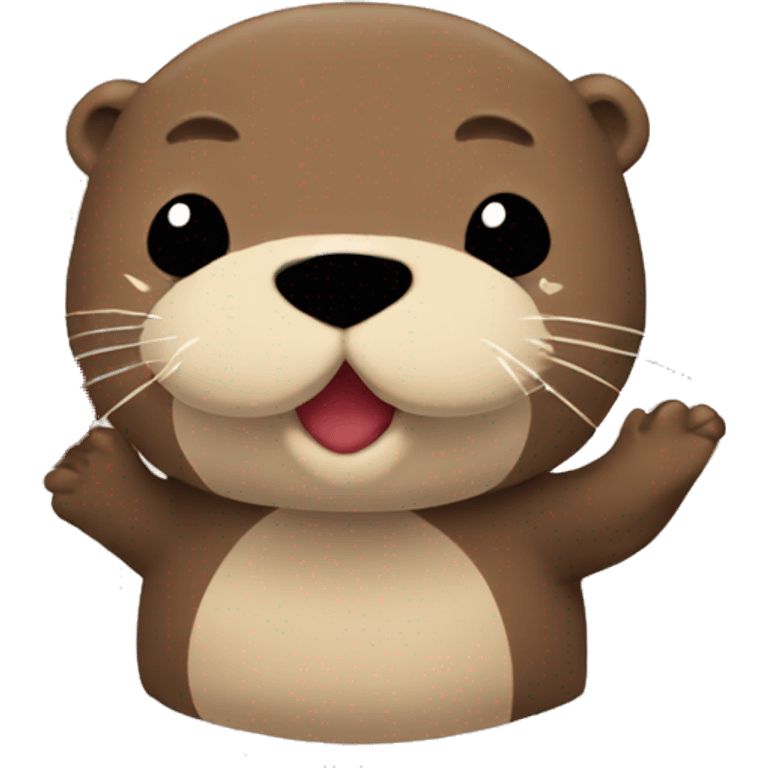 plush otter with heart and kiss emoji