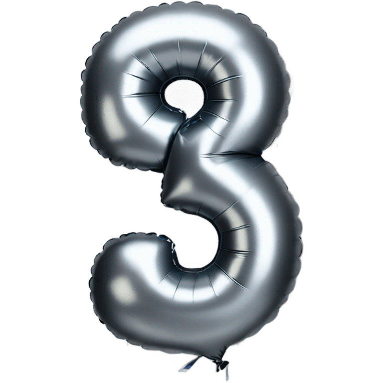 Silver balloon in shape of number 5 emoji