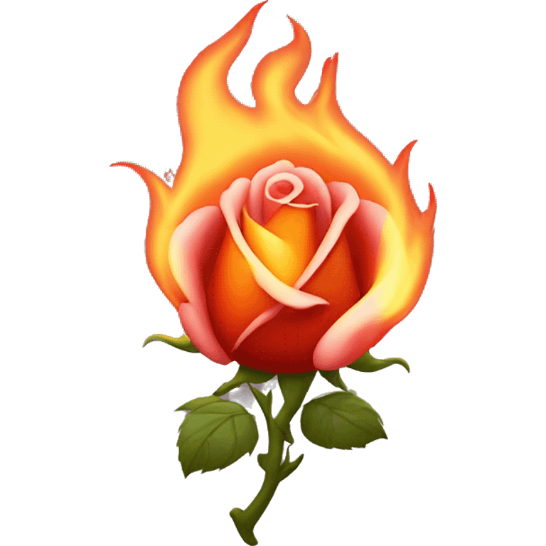 Cœur rose avec des flammes  emoji