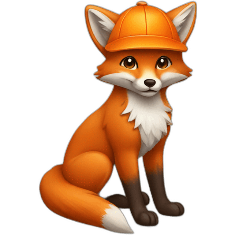 fox with an orange cap emoji