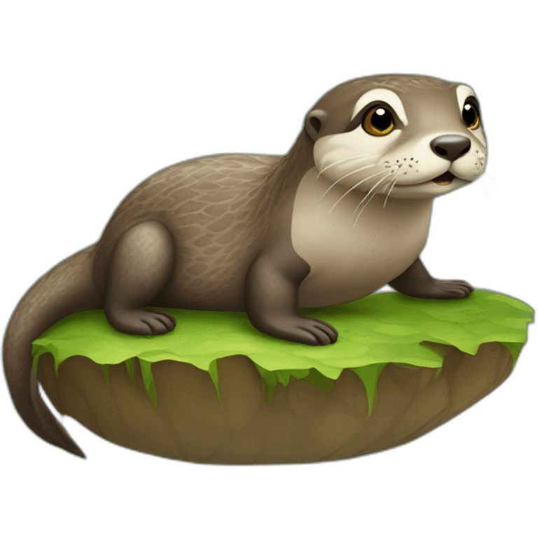 Loutre sur tortue  emoji