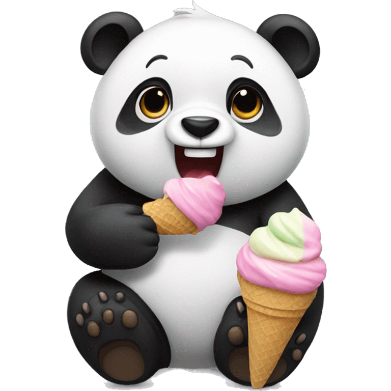 Panda eating ice cream emoji