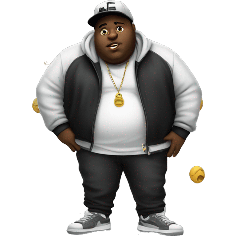 fat black guy wearing hip hop clothe emoji