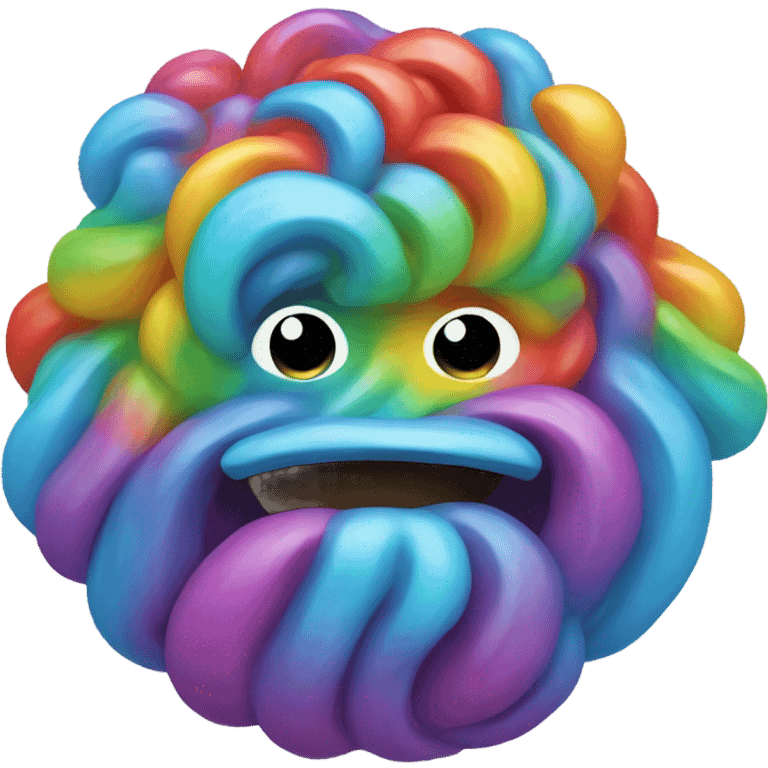 A rainbow yeti poop swirl emoji emoji