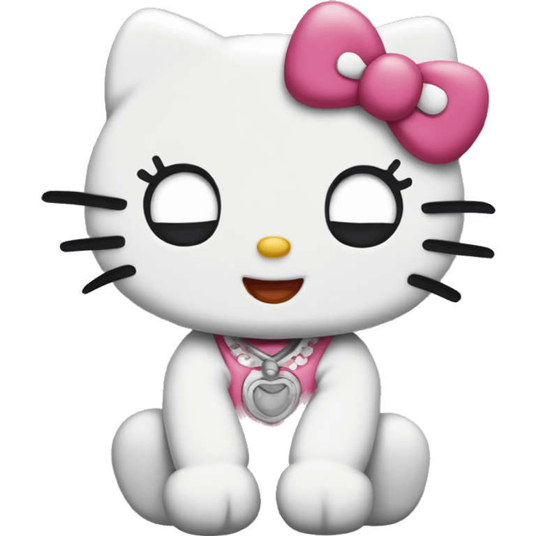 Hello kitty sticking her tongue out￼ emoji