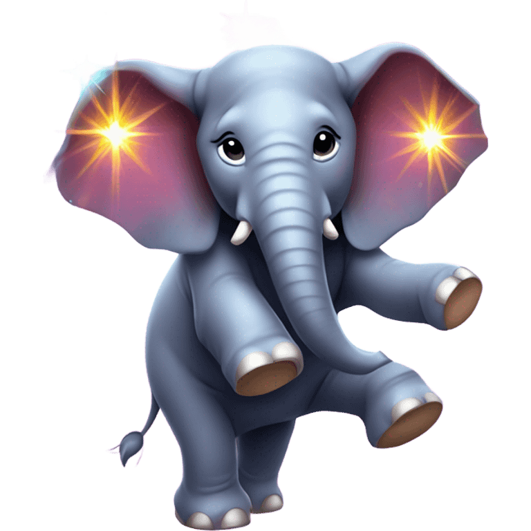 Elephant dancing with disco ball emoji