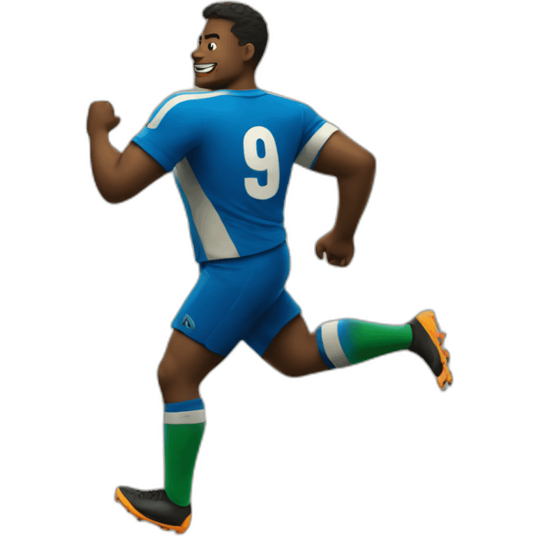 fat soccer player running emoji