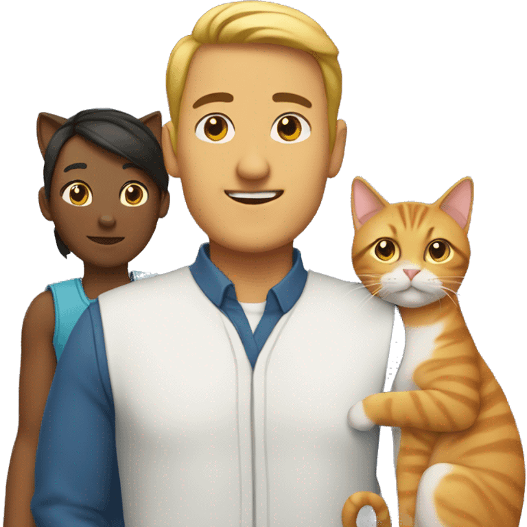 Two adults and two cats emoji