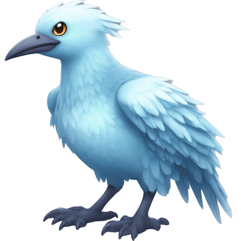 Fantasy legendary ice bird Fakemon full body emoji