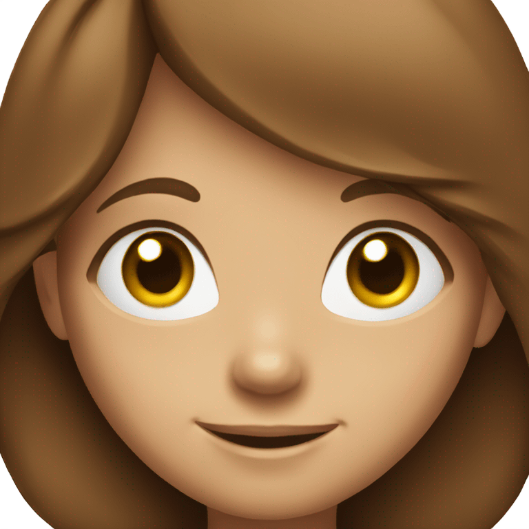 smiling girl with brown hair emoji