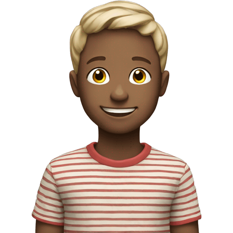 smiling boy in striped shirt emoji