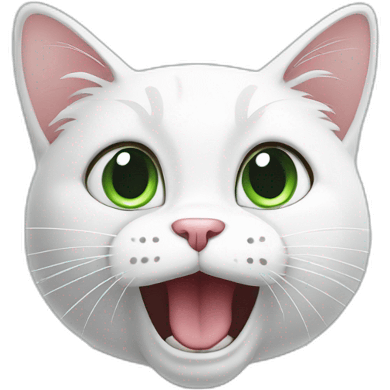 flat shaded white cat cartoon shocked emoji