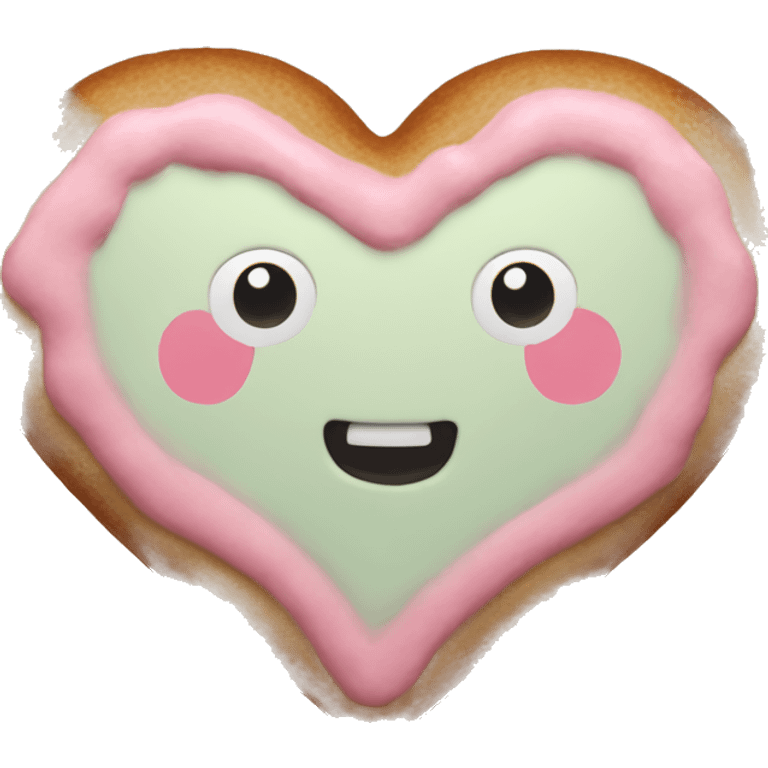 a pastel gingerbread heart  emoji