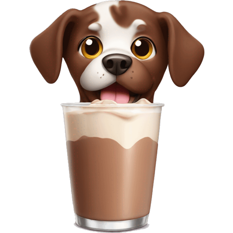 Dog drink chocolate milk emoji