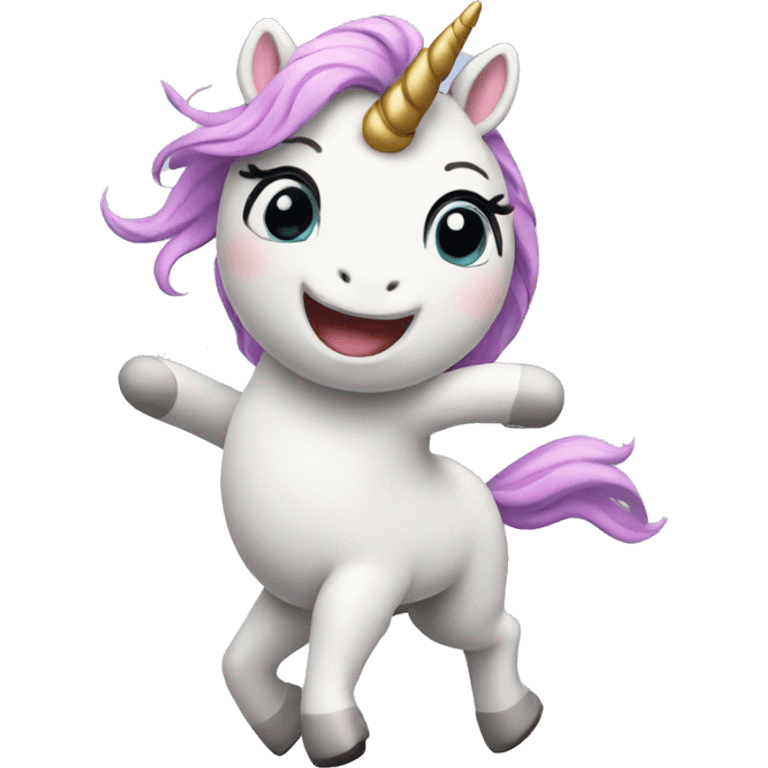 cute little unicorn dancing emoji