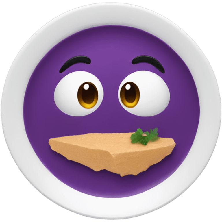 purple hummus in a white plate emoji