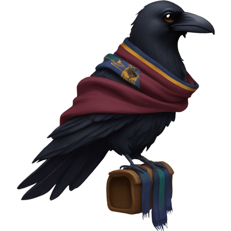 Raven with hogwarts scarf emoji