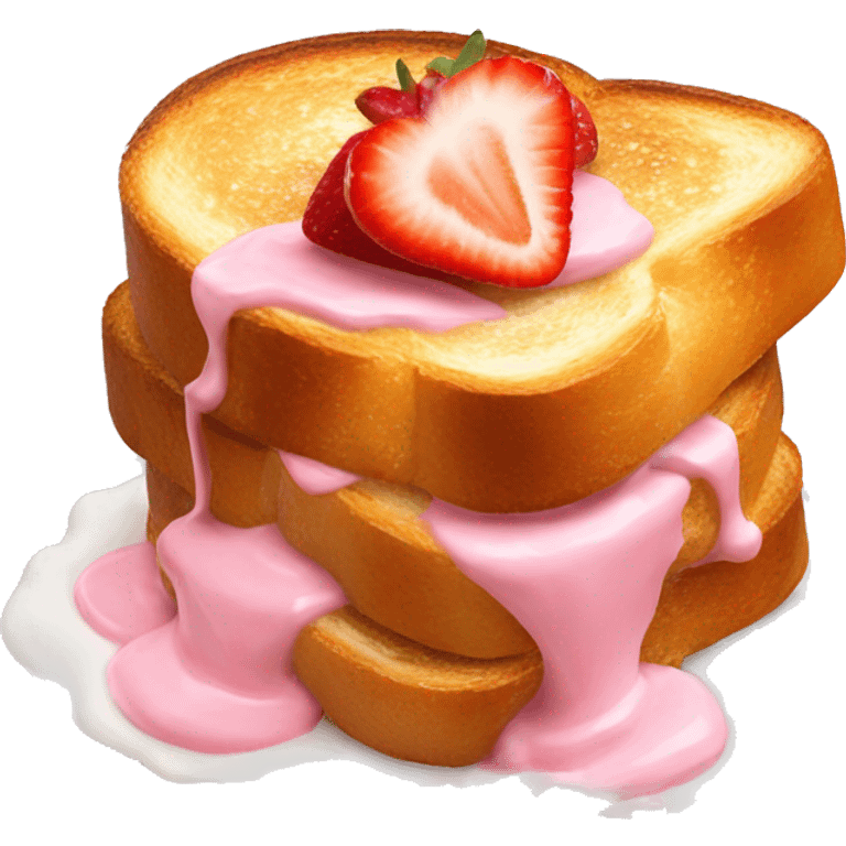 French toast pink strawberries and cream emoji