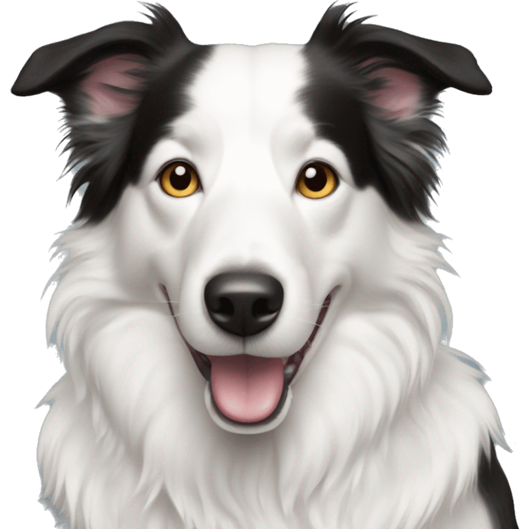 white border collie  emoji